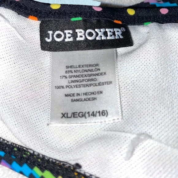 Joe Boxer Bikini Top XL Rainbow Smiley Face Buttons Pink Green Yellow Polka Dots - Picture 3 of 7